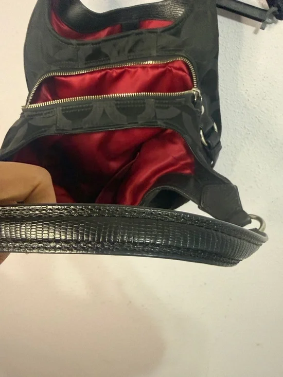 Coach Black Y2K Madison Maggie Op Art Sateen Shoulder Bag with Silver Hardware - Picture 12 of 15